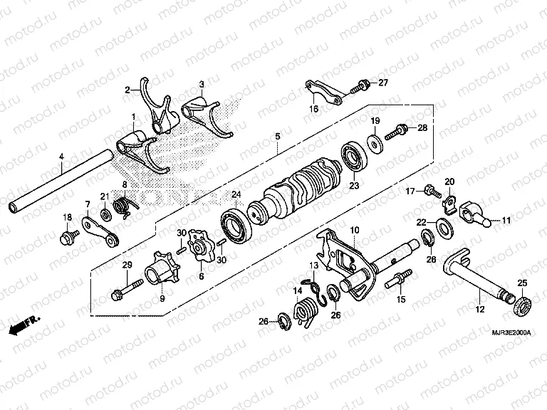 E-20 TRANSMISSION DRUM / CLUTCH FORK