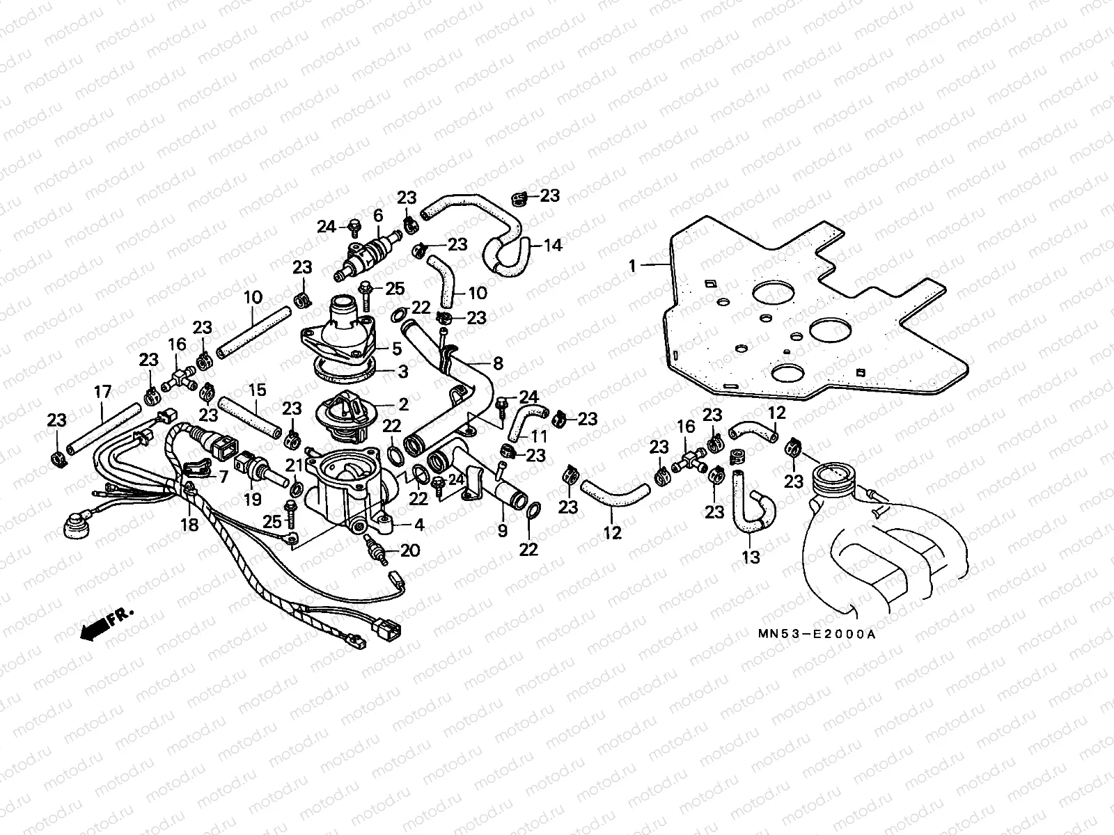 E-20 WATER PIPE / THERMOSTAT (GL1500J / K)
