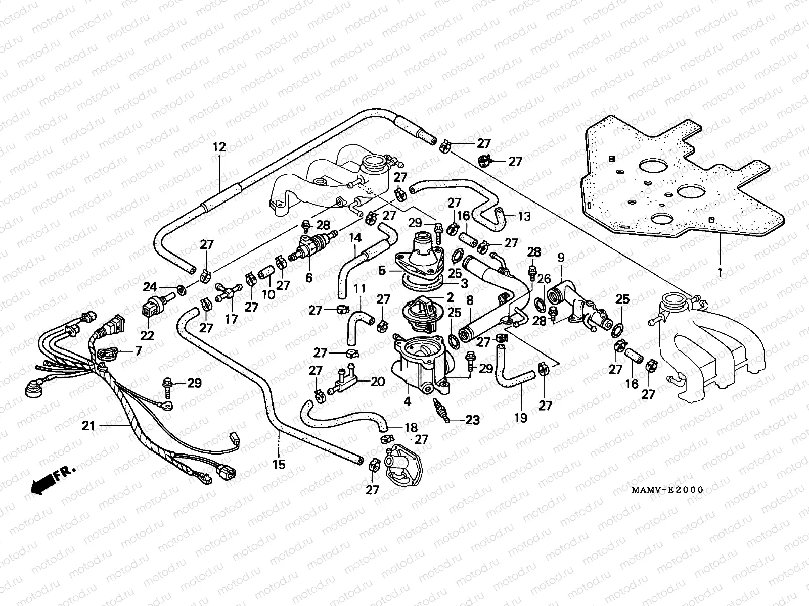 E-20 WATER PIPE/THERMOSTAT