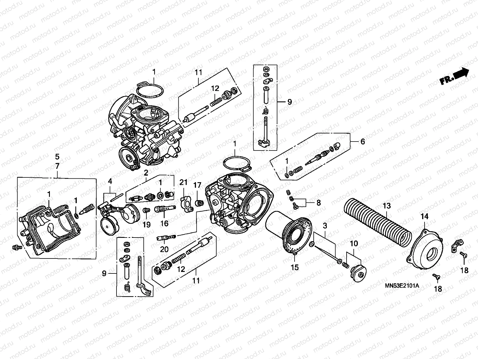 E-21-1 CARBURETOR (COMPONENT PARTS)