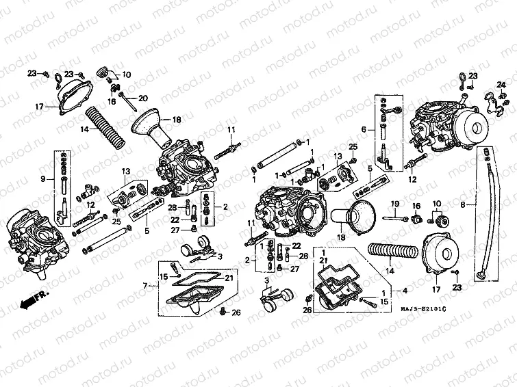 E-21-1 CARBURETOR (PARTS)