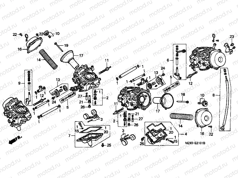 E-21-1 CARBURETOR (PARTS)