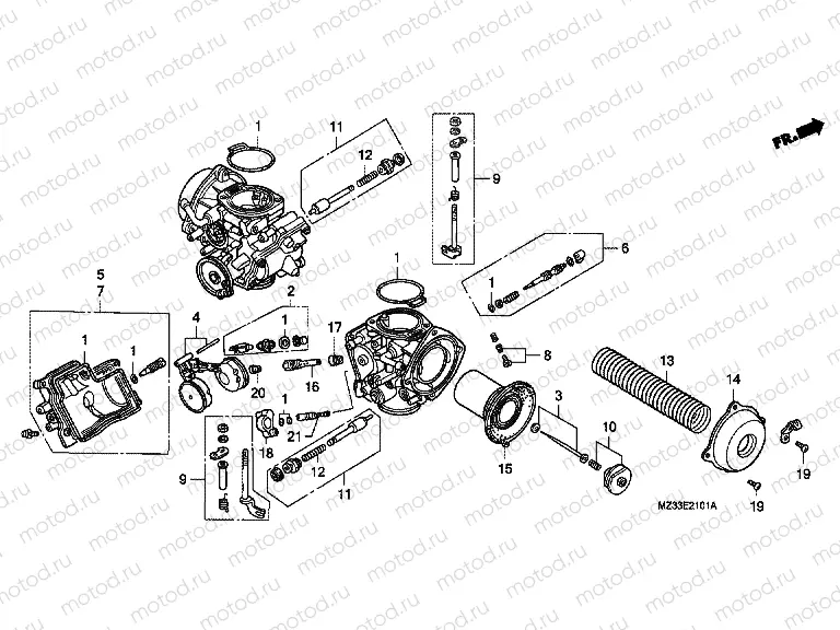 E-21-1 CARBURETOR (PARTS)