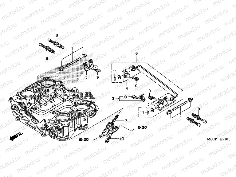 E-21-1 THROTTLE HOUSING (PARTS)
