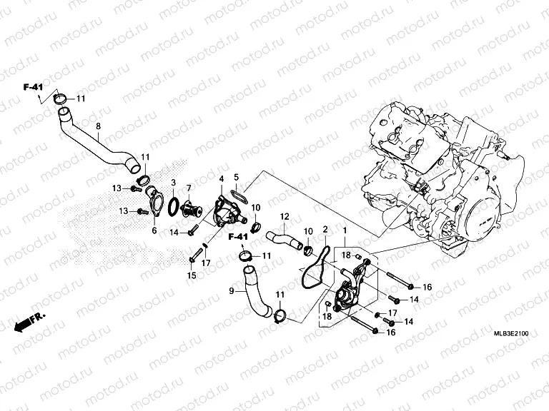 E-21 THERMOSTAT/WATER HOSE