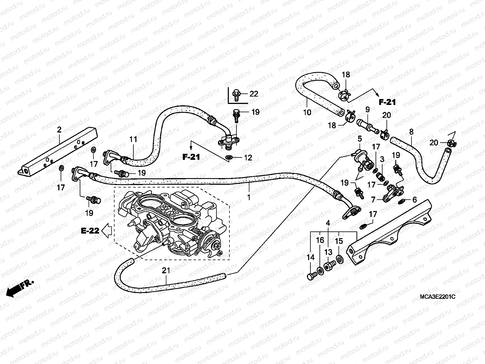 E-22-1 THROTTLE BODY (TUBING)
