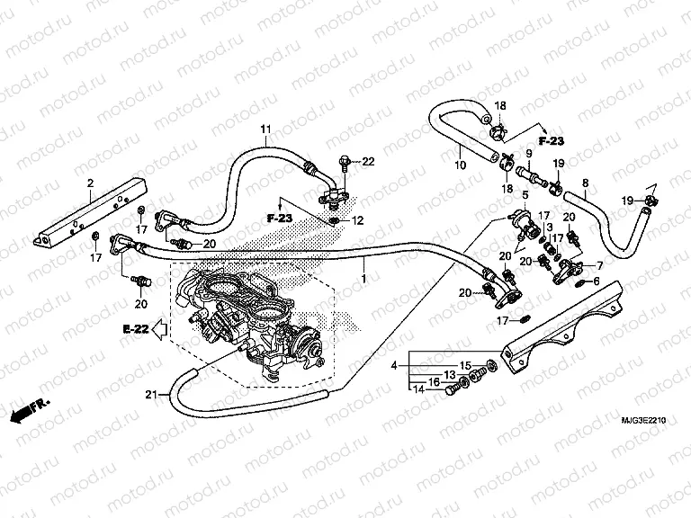 E-22-10 THROTTLE HOUSING (PIPING)