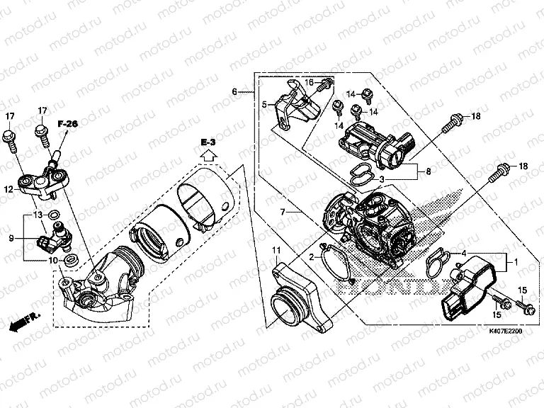E-22 THROTTLE BODY / FUEL INJECTOR