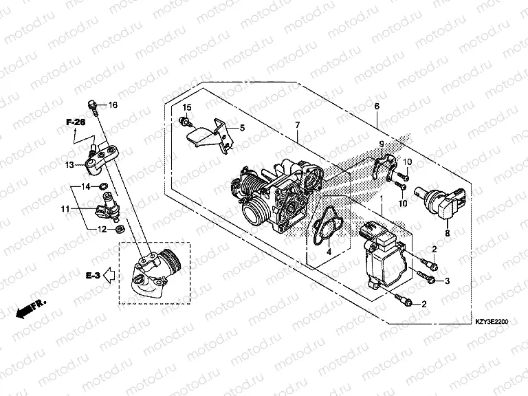 E-22 THROTTLE HOUSING / FUEL INJECTOR