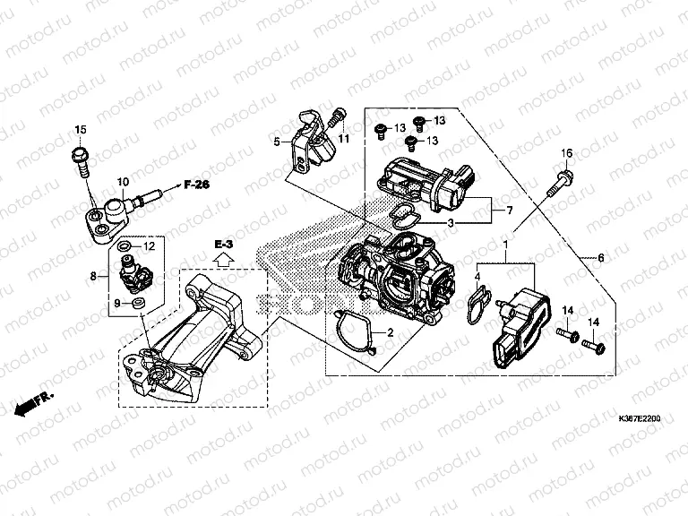 E-22 THROTTLE HOUSING / FUEL INJECTOR