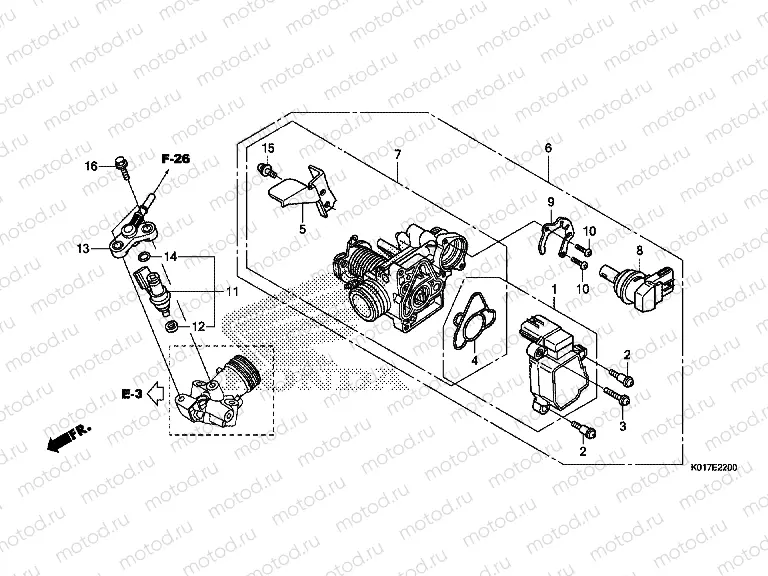 E-22 THROTTLE HOUSING / FUEL INJECTOR