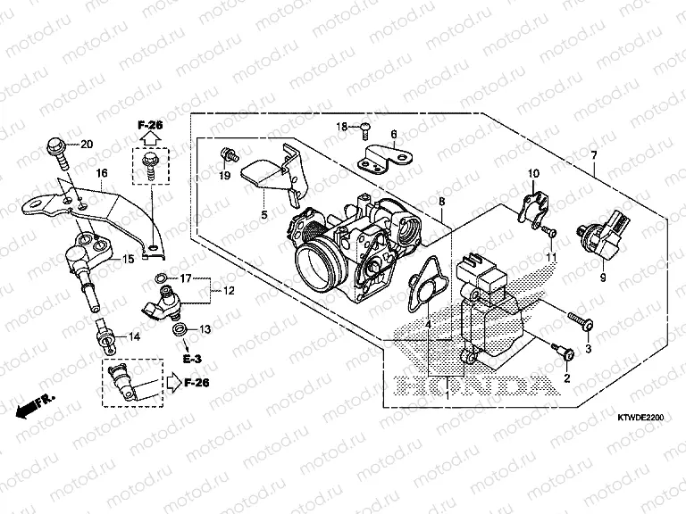 E-22 THROTTLE HOUSING / FUEL INJECTOR
