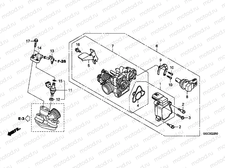 E-22 THROTTLE HOUSING (SCR110A)