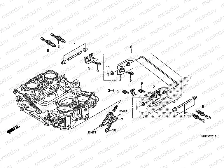 E-23-10 THROTTLE BODY (COMPONENT PARTS)