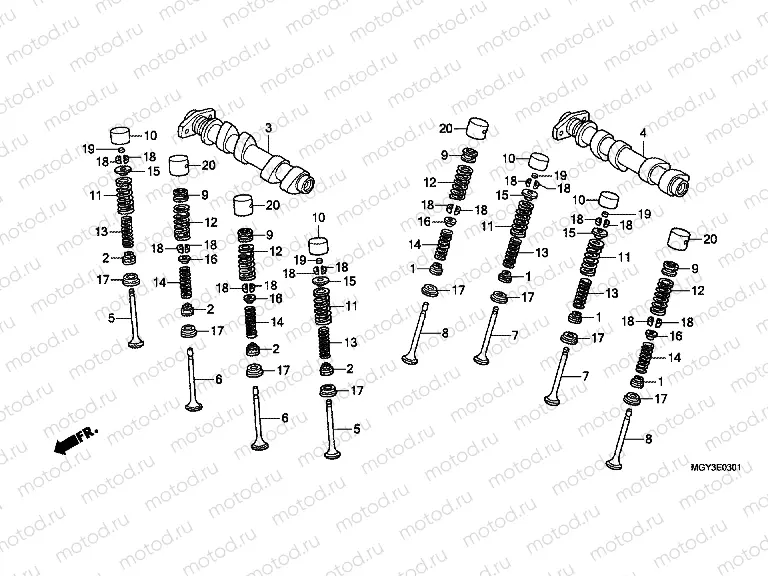 E-3-1 CAMSHAFT / VALVE (REAR)