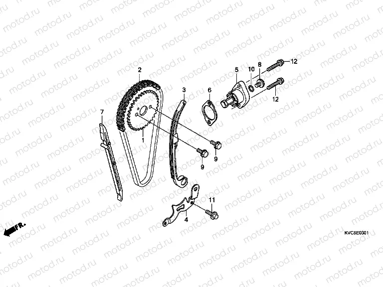 E-3-1 TIMING CHAIN ​​/ TENSIONER (GLH125SH)
