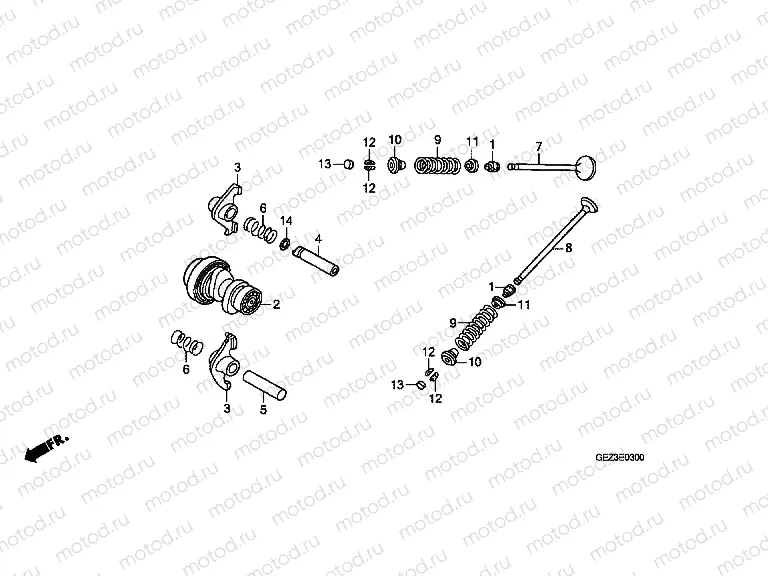 E-3 CAMSHAFT / VALVE (NPS503 / 8/9)
