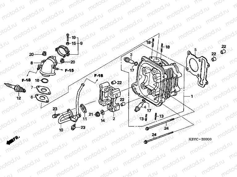 E-3 CYLINDER HEAD (SC1255,6,8)