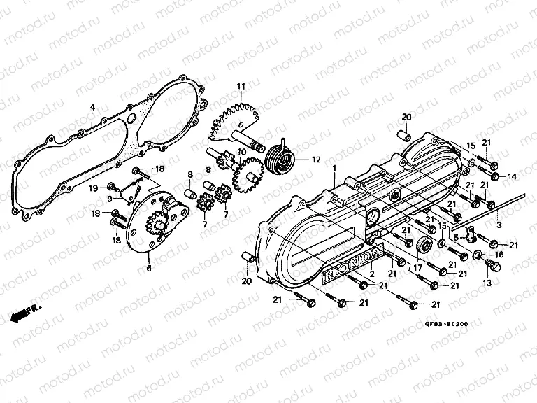E-3 LEFT CRANKSHAFT COVER / STARTER