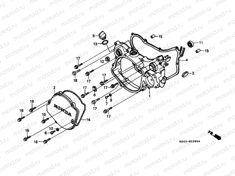 E-3 RIGHT CRANKSHAFT COVER