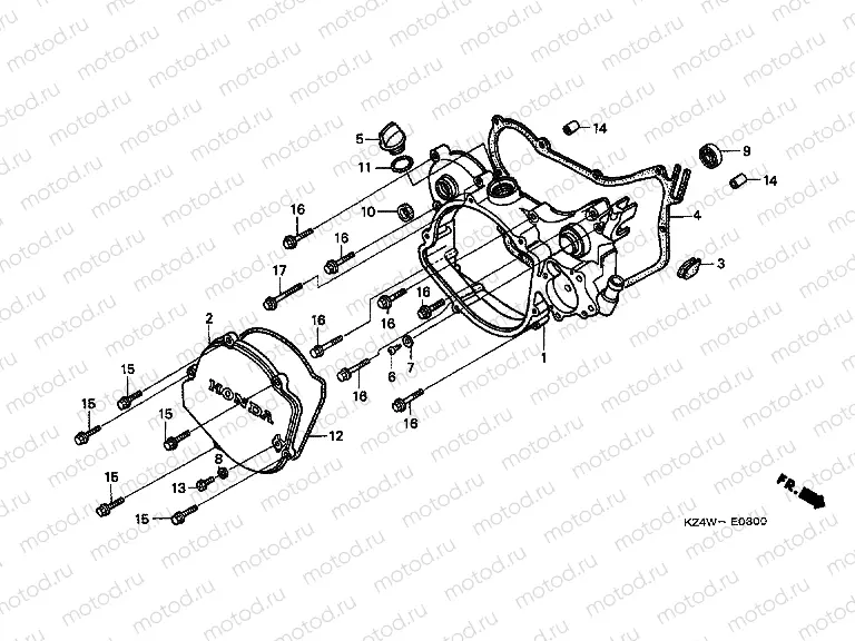 E-3 RIGHT CRANKSHAFT COVER
