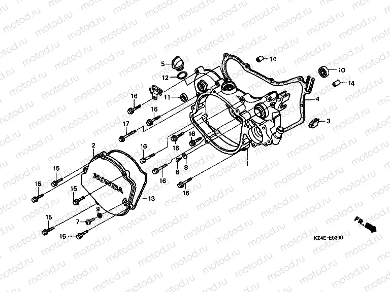 E-3 RIGHT CRANKSHAFT COVER