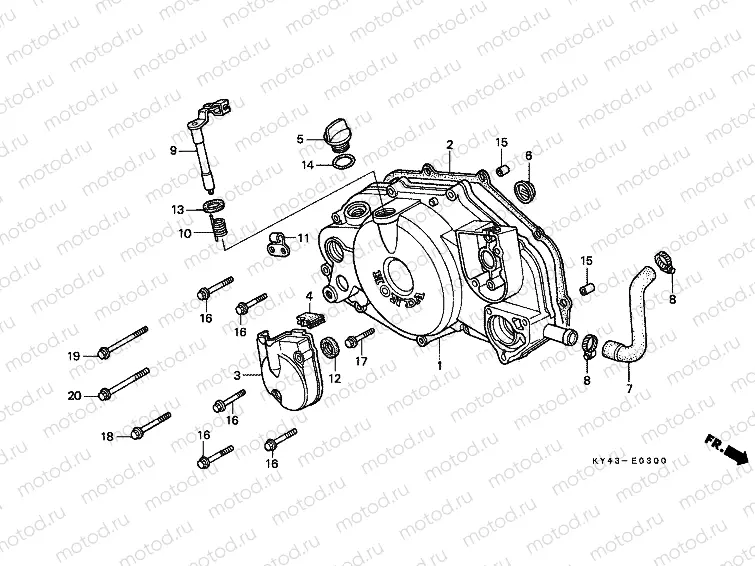 E-3 RIGHT CRANKSHAFT COVER
