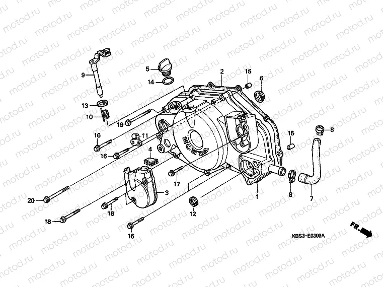 E-3 RIGHT CRANKSHAFT COVER