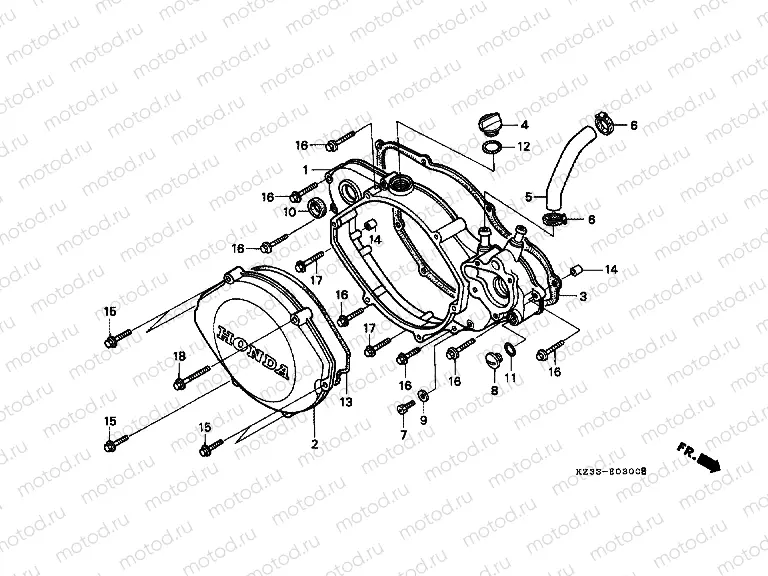 E-3 RIGHT CRANKSHAFT COVER