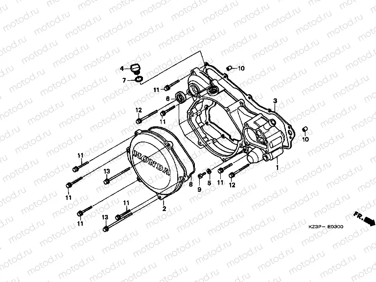 E-3 RIGHT CRANKSHAFT COVER