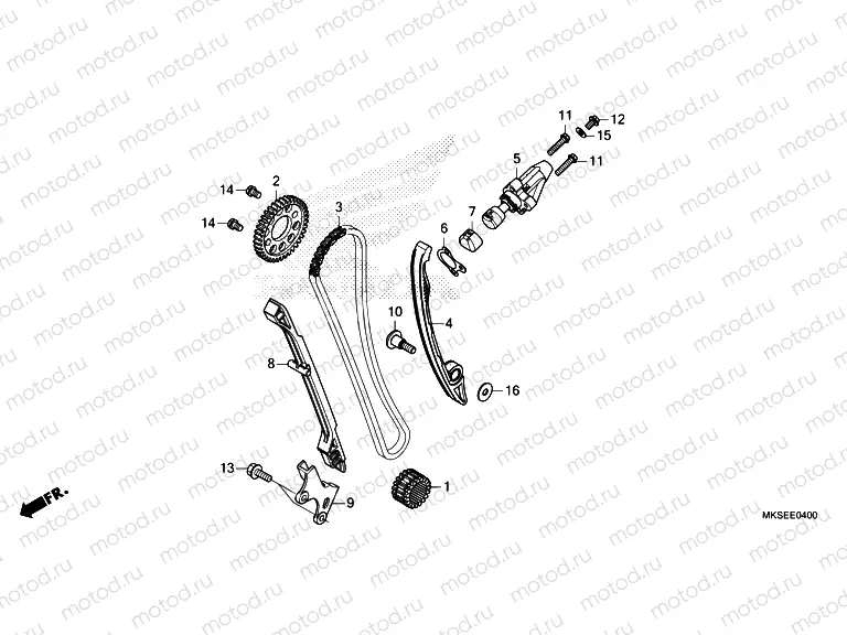 E-4 CAM CHAIN & TENSIONER