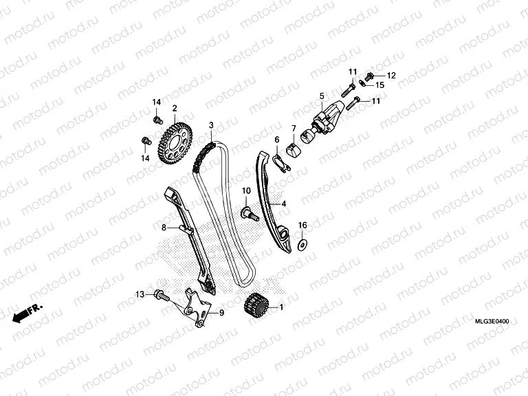 E-4 CAM CHAIN & TENSIONER