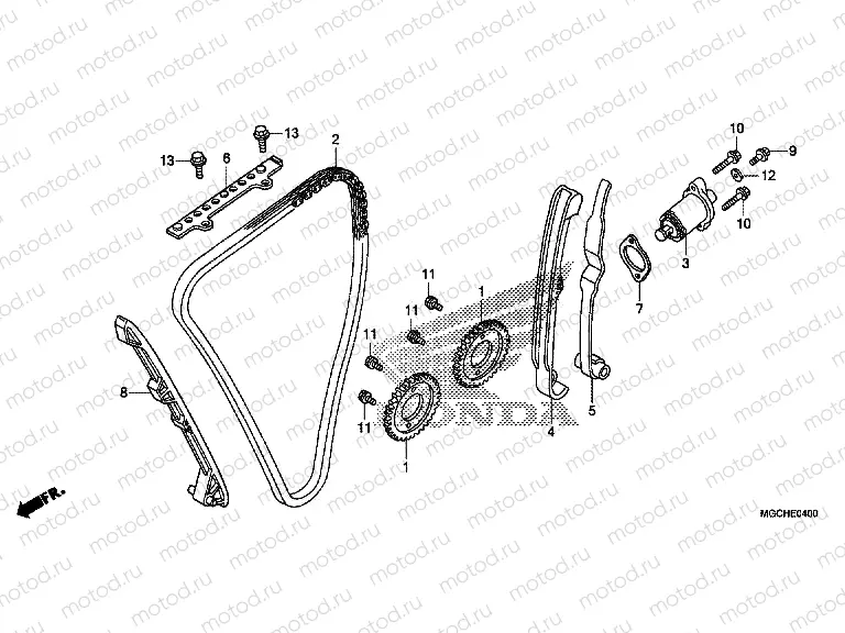 E-4 CAM CHAIN ​​/ TENSIONER