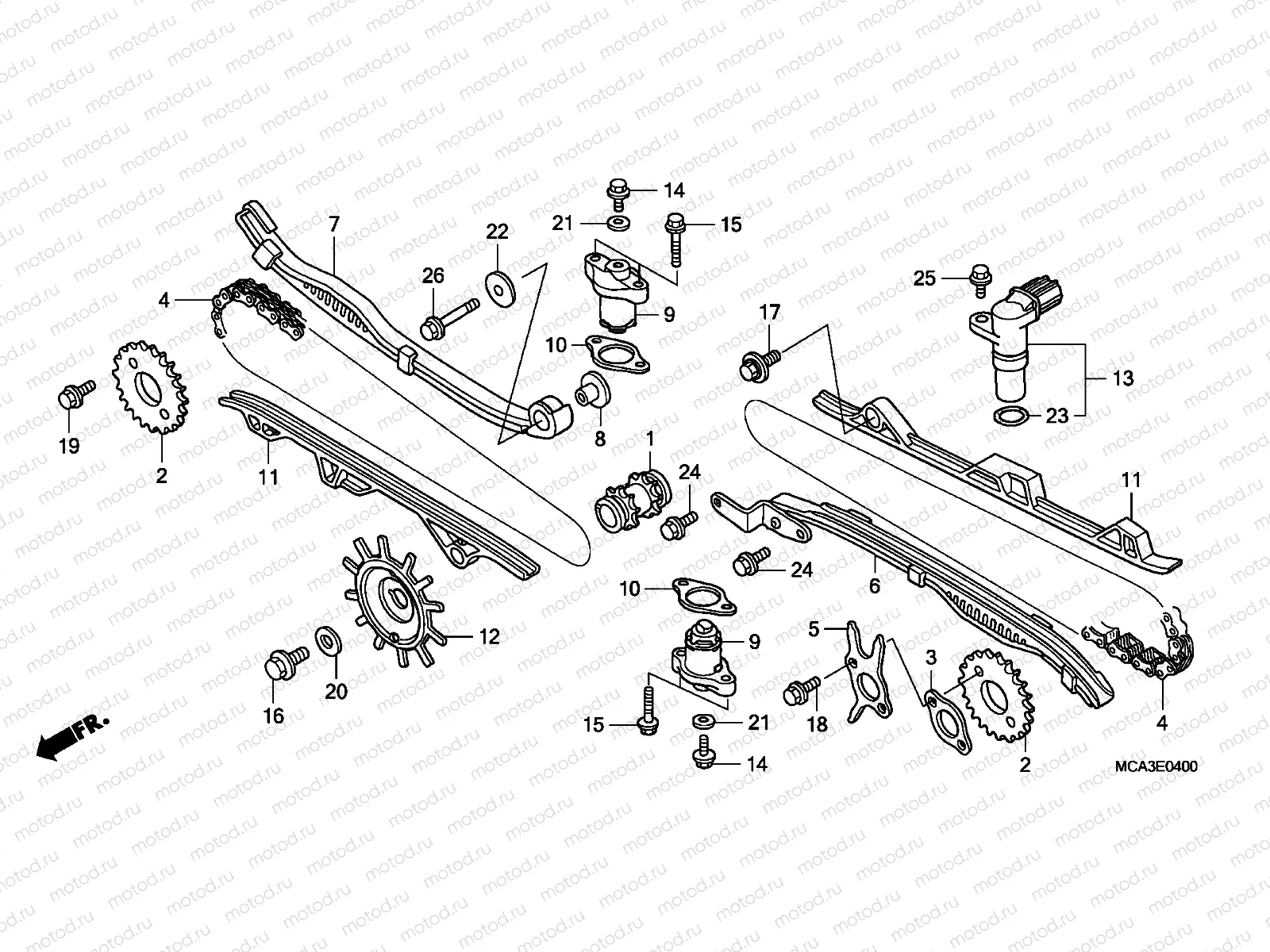 E-4 CAM CHAIN ​​/ TENSIONER