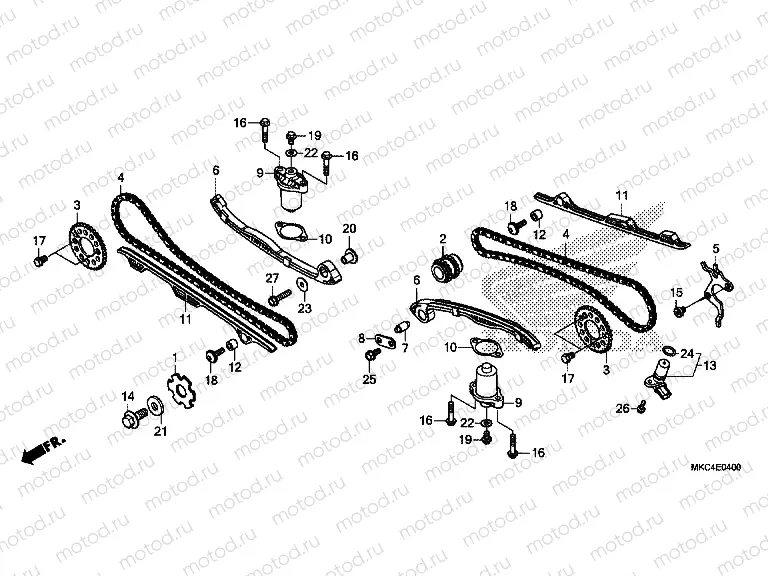 E-4 CAM CHAIN ​​/ TENSIONER