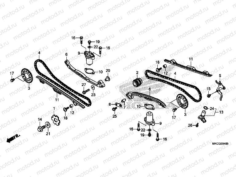 E-4 CAM CHAIN & TENSIONER