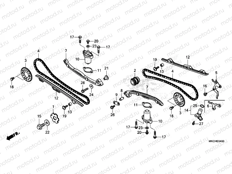 E-4 CAM CHAIN & TENSIONER