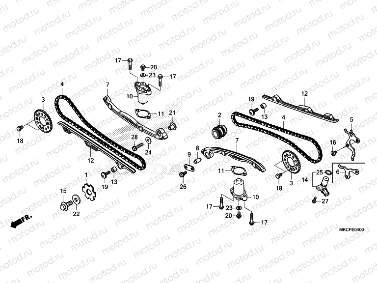 E-4 CAM CHAIN & TENSIONER