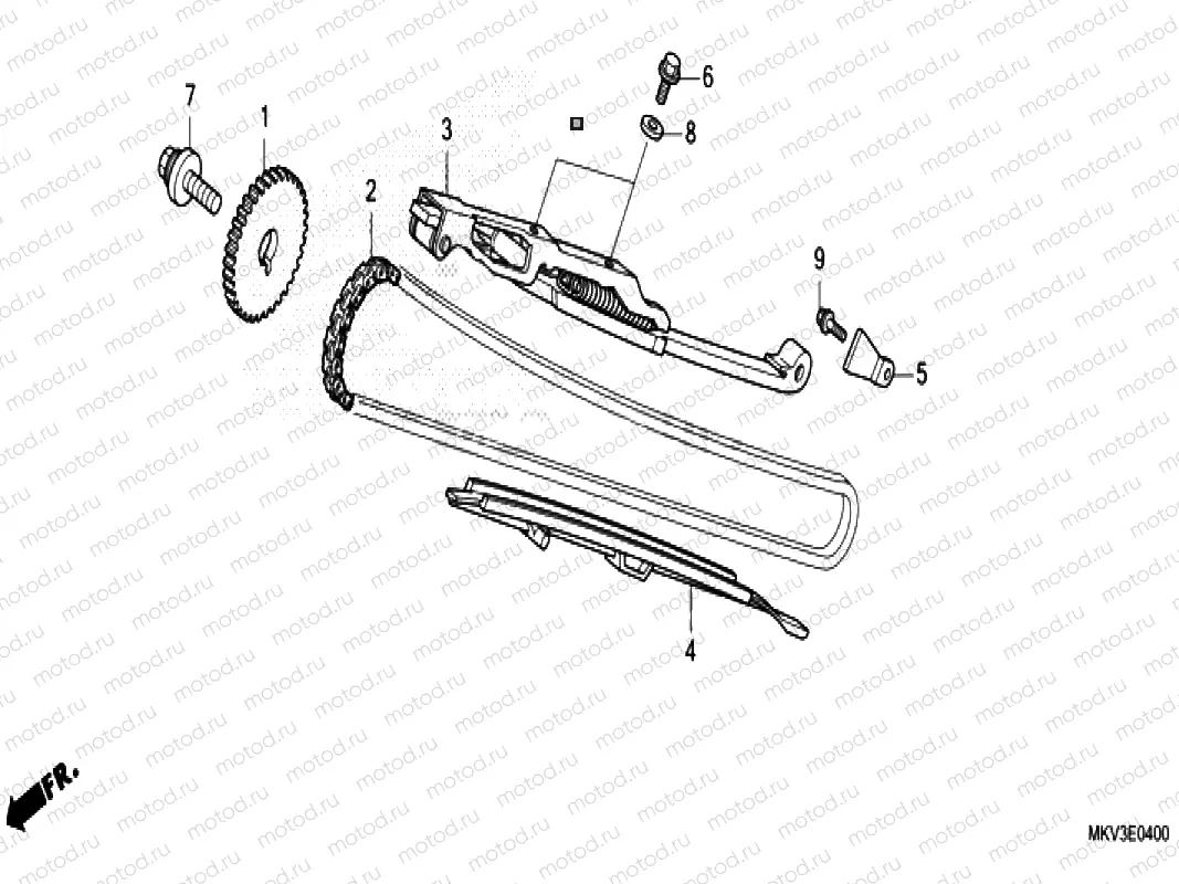 E-4 CAM CHAIN & TENSIONER