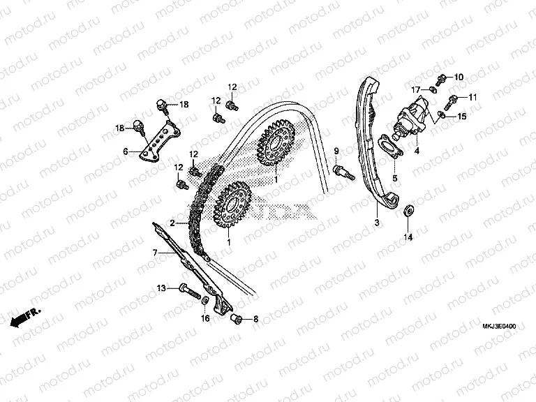 E-4 CAM CHAIN & TENSIONER