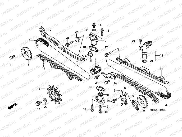 E-4 CAM CHAIN/TENSIONER