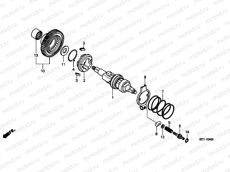 E-4 CRANKSHAFT / DRIVE GEAR