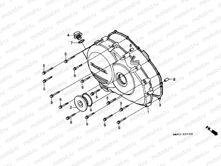 E-4 RIGHT CRANKSHAFT COVER