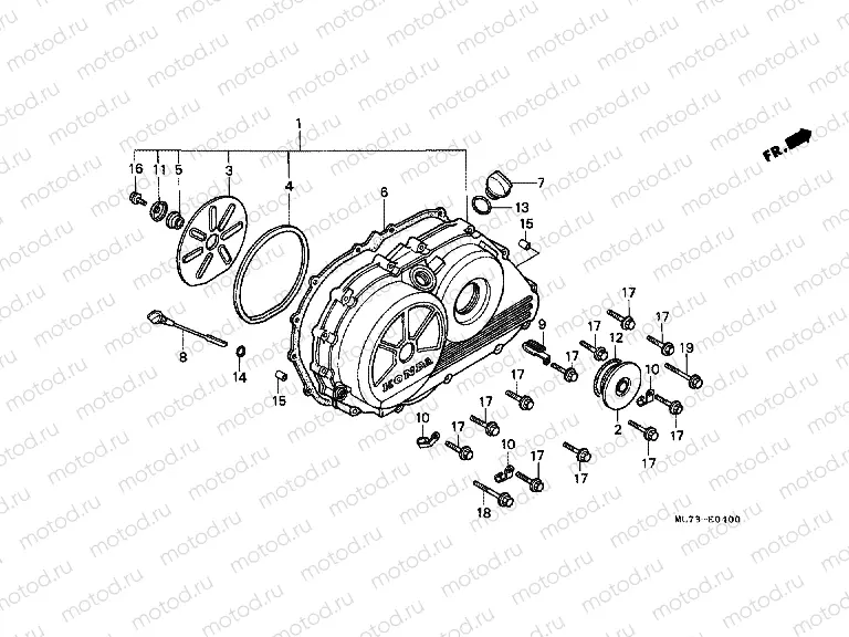 E-4 RIGHT CRANKSHAFT COVER