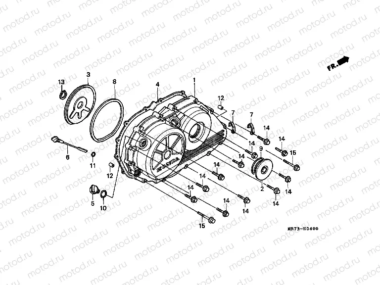 E-4 RIGHT CRANKSHAFT COVER