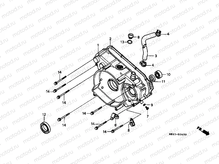 E-4 RIGHT CRANKSHAFT COVER