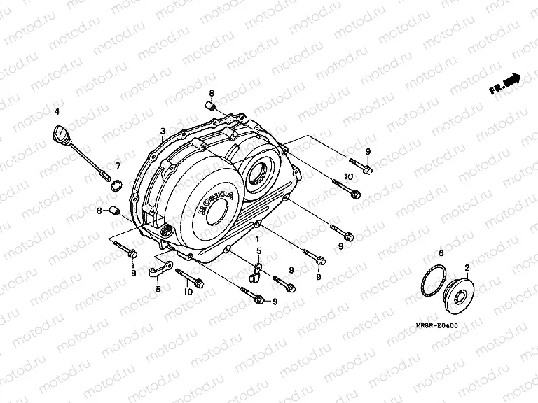 E-4 RIGHT CRANKSHAFT COVER