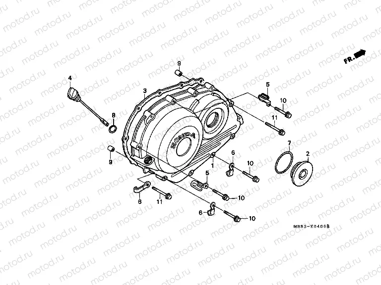 E-4 RIGHT CRANKSHAFT COVER