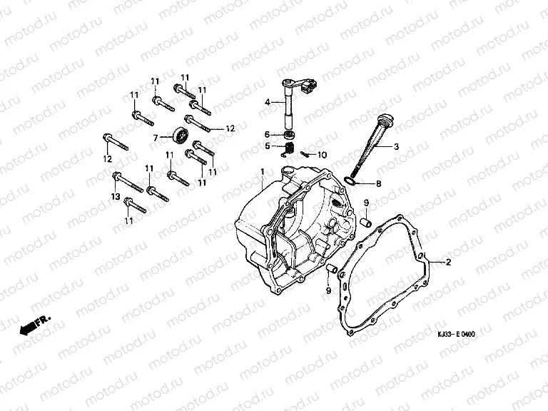 E-4 RIGHT CRANKSHAFT COVER