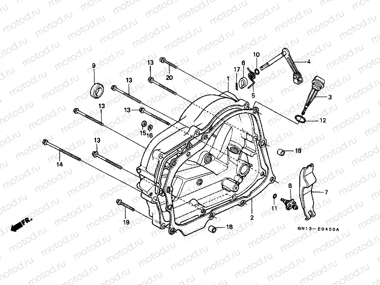 E-4 RIGHT CRANKSHAFT COVER